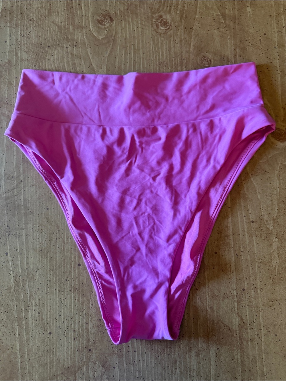 aerie High-Rise Bikini Bottoms in Hot Pink